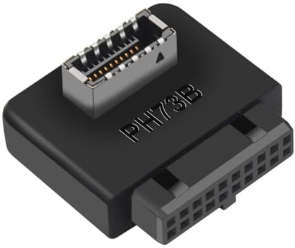 Lilila-ree USB 3.2 Gen 1 to Gen 2 Header Adapter, type Key-A to USB 3.0 20 Pin Header Converter for C Motherboard (Reverse Type), Black