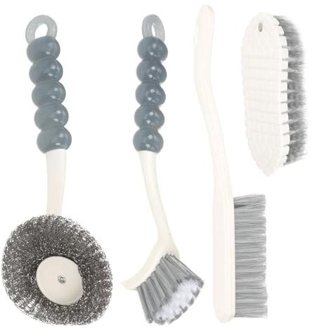 Generisch 4-teiliges Set Scheuerbürste, Reinigungsbürste, langlebige Borsten, Fugenreinigungsbürste, Tiefenreinigungsbürsten-Set für Fliesen, Küche