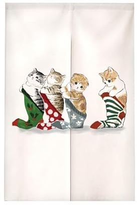 tür Vorhang 2x42.5x150cm Niedliche Katze Room Divider,Japanese Style Door Curtain Restaurant Entrance Hanging,Half Curtain Decorative Curtains,Küche Shop Tür Halber Vorhang