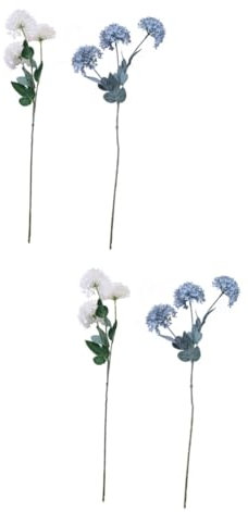 Cabilock 4 Piezas 3 Hortensias De Madera Artificial Flor De Hortensia Decoración De Flores Decorativo De Falso Artificial Boda Jardín