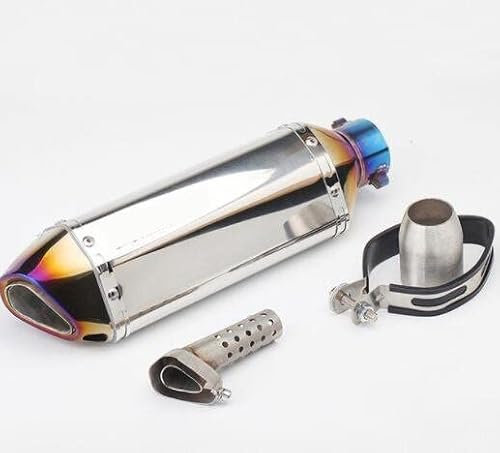 TUHBCX Motorräder Auspuffanlage 36–51 Mm Universal-Motorrad-Ak-Auspuff Modifiziertes Schalldämpfer-Rohr Scooter Pit Bike Dirt Motocross Für Yamaha R1 Für ER6N Für CBR250R Schalldämpfer(7 370mm)