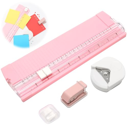 3 Pcs Paper Cutters Tool for Crafts, Papers Cutter A4 with Replacement Blade, Corner Rounder and Single Hole Puncher 3mm for Paper, Photo, Card