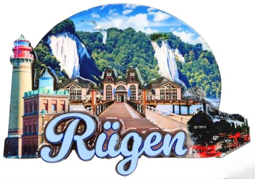 Souvenir Magnet Rügen 8,5 x 7 x 1 cm Kühlschrankmagnet Stadt Deko GCG 719540