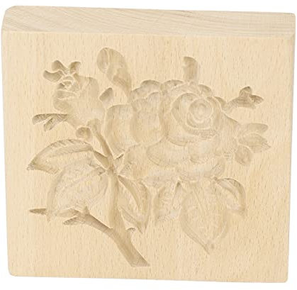 Stampo per Timbri per Biscotti in Legno di Faggio Premium, Stampo per Biscotti in Legno Intagliato, Pressa per Taglierini per Biscotti Fai-da-te Divertente Timbro 3D per Cottura