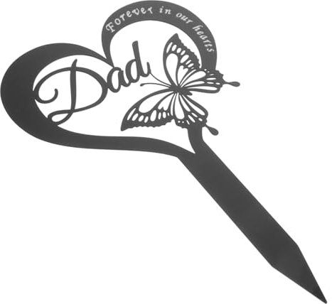 OFFSCH Palo Commemorativo in Metallo A Forma Di Cuore Pali Per Cimitero Decorazioni Per Tomba Accessori Per Cimitero Palo Da Giardino