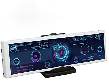 Akozon Monitor de Temperatura de la Computadora Editor de Temas IPS de 8,8 Pulgadas Apagado Automático Alimentación USB Monitor de Datos de CPU de PC Multifunción para GPU Tiempo de RAM