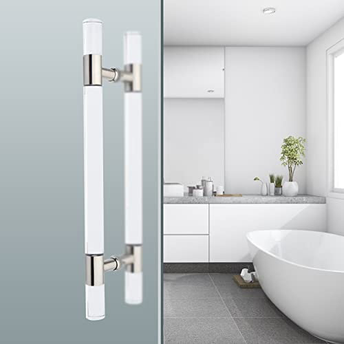 SIOARCOURT Türziehgriff Duschtürgriff Push Pull für Innen Außen, Acryl-Türgriff für Schiebetür/Glastüren/Badezimmertür, Doppelseitige Installation