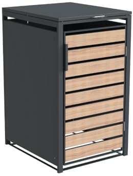 WESTMANN Metall Mülltonnenbox Lacina 1x240 L Anthrazit mit Gasdruckfedern