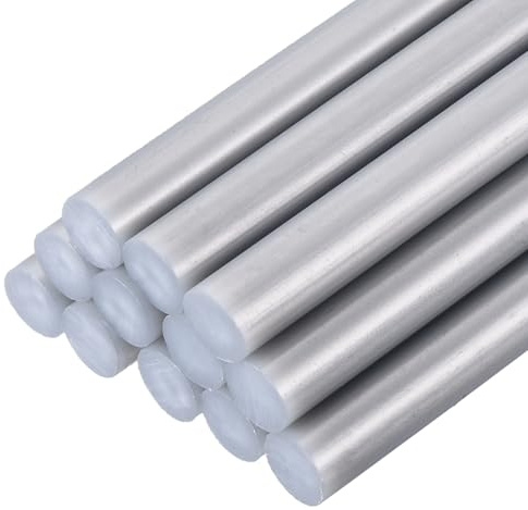 QUARKZMAN 12 Stück Heißklebestifte 11mm x 200mm Metallic Silber | Mini Heißklebesticks Heißklebepistole Heißkleber Klebestifte Glue Klebesticks, für Repartur Bastel Dekoratiion DIY Handwerk