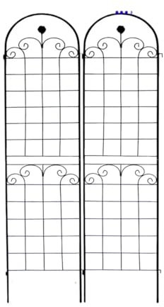 WJIAYAO Espaldera de jardín Enrejado de jardín de Metal for Plantas trepadoras al Aire Libre, Paquete de 2, 86,7 x 19,7 Pulgadas, Soporte for Plantas, Enrejado de Rosas, Red de Enrejado