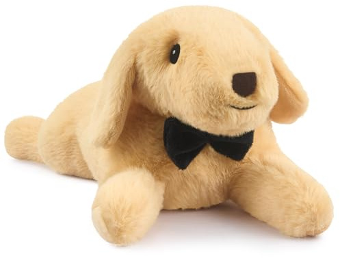 Dreamegg Wärmetier mit Keramik Kügelchen für Mikrowelle - Wärme Kuscheltier für Kinder und Erwachsene, Wärmekissentier mit Hundeplüsch, Maschinenwaschbar, Geschenk Baby für Mädchen & Jungen, 33 cm