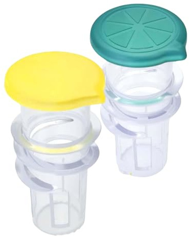 QUEENYARD Lot de 2 presse-citrons jaunes - Avec couvercle à vis transparent - Extracteurs de jus manuels