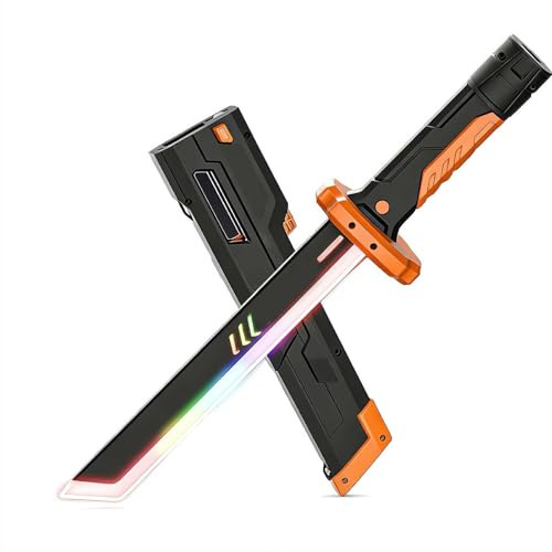 Spada Sparkblade con scintille, spade Sparkblade da 43,9 cm con luci LED multicolore ed effetti sonori, spade ricaricabili USB C per costumi, giocattolo cosplay di Halloween