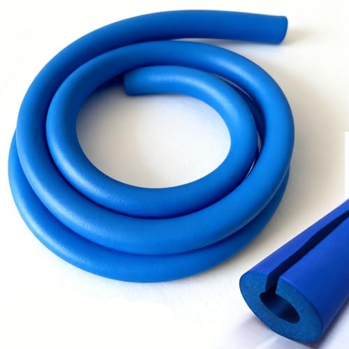 Rot/Blauer Rohrisolierung Schaumstoff, 2cm Dick Isolierschlauch, Vorgeschlitzt Rohrisolierung, Geeignet zur Trennung von Warm- und Kaltwasser in Heizungsanlagen(Blue,4.8cm/1.89in)