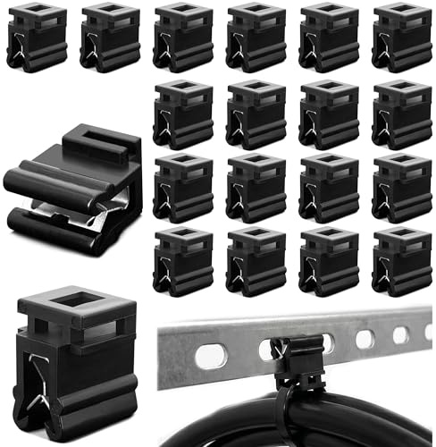 ZIOYANE 20 clips de plástico para sujetacables, base de gestión de cables para oficina, hogar y taller