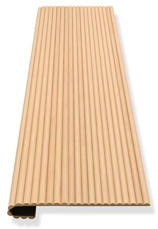 HAGEFOL® Akustikpaneele Holz 240x60 cm, CurvedLine, Farbe: Eiche, Rundlamellen Wandpaneele, 3D Lamellenwand aus Holzfurnier auf Akustik Filz, Schallschutzplatten (2 Stück á 240x30cm im Paket)