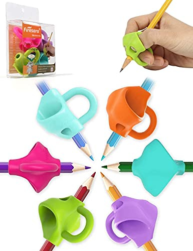 firesara Bleistift Griffe, Neue Originell Durchbruch Design Schreibehilfe für Kinder im Vorschulalter Kinder Erwachsene Besondere Bedarf für Linkshänder und Rechtshänder (4 Stück)