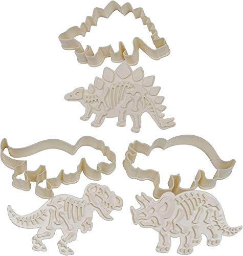 Selecto Bake-Juego de Estampadores de Cortadores de Galletas Fósiles de Dinosaurio de 3, Molde para Hornear Pasteles Artesanales,Herramienta de Decoración de BRICOLAJE, prepare sándwiches de queso