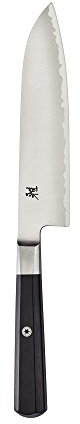 Miyabi Koh Cuchillo Santoku japonés de borde fino, 14 cm, cuchillo de cocina pequeño, mango octogonal de madera de pakka, hoja afilada a mano con borde Katana, hecho a mano en Seki, Japón