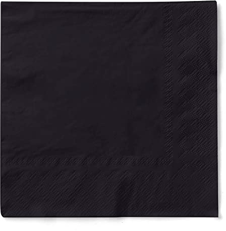 Mank Servietten aus Tissue 33 x 33 cm ¼ Falz | Kaffee Serviette | Basic | Uni | 100 Stück | praktische Einmal-Serviette für Gastronomie und Feiern | (Schwarz, 33 x 33 cm)