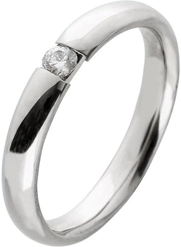 Ch.Abramowicz Diamant Ring Weißgold 585 14 Karat Solitär Diamant 0.10ct W SI 17