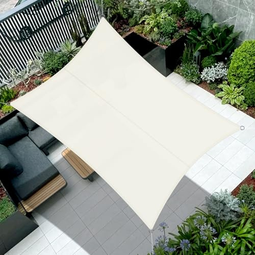 COOL AREA Sonnensegel Wasserdicht Rechteckig 2.5x3.5m Sonnenschutz 95% UV Schutz Windschutz,Wasserabweisend Segel Geeignet für Außenbereiche wie Garten Balkon Terrasse-Creme