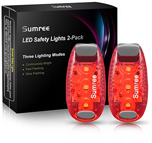 Sumree LED Blinklicht Schulranzen Sicherheitslicht 2er Set, Clip Sicherheit Licht Kinderwagen Licht Lauflicht Haustier Licht für Kinder Rucksack, Hunde Leuchtanhänger, Katzen, Jogger, Kinderwagen