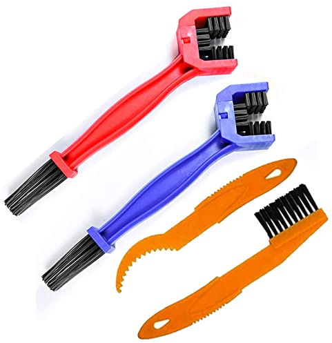 QeeHeng Velo Brosse Nettoyage Outils - 4pcs Kit Nettoyage Chaine Vélos,Moto Chaîne de Vélo Outils de Nettoyage,Nettoyeur de Chaîne De Bicyclette pour Tous Les Types de Vélos et VTT BMX