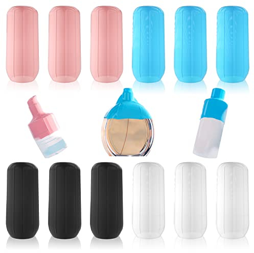 12 Pcs Manchons élastiques pour l'étanchéité des Voyages, Gaines étanches en Silicone pour récipients de Voyage, Housses de Bouteilles réutilisables pour Articles de Toilette