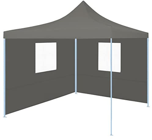 Homgoday Gazebo Professionale Pieghevole 2 Pareti 2x2m Acciaio Antracite, Gazebo da Giardino, Gazebo Ombrellone da Giardino Spiaggia Pesca Esterno Antivento per Arredo Giardino Terrazzo Ambienti