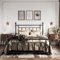 SHA CERLIN 14'' Full Size Metal Platform Bed Frame/Victorian Headboard and Footboard/Steel Slats Mattress Foundation for Storage/No Box Spring Needed/Noise Free/Black