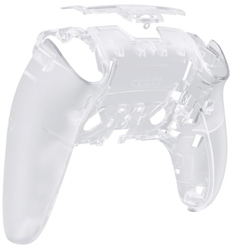eXtremeRate Custom Back Plate Bottom Shell Compatible with ps5 Edge Controller, Clear DIY Replacement Back Shell Cover Compatible with ps5 Edge Controller