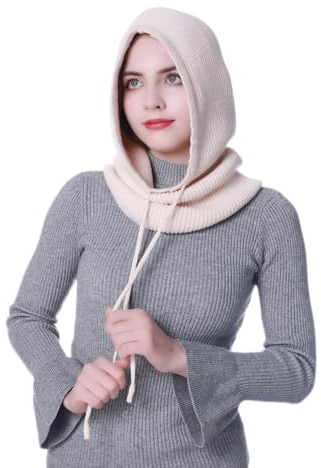 HEYANN Mütze Damen Winter,Balaclava Hut Kapuzen-Schal Sturmhaube Winter Kaschmir Strickmütze Mütze Skimaske Skimütze Outdoor Winddichter Hut Frauen Sturmhaube Kapuze Hut