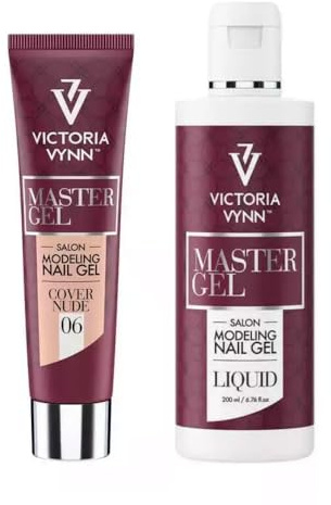 Victoria Vynn Master Gel Liquid 200ml & UV LED Acryl Builder 06 Cover NUDE 60ml – Premium Set für perfekte Maniküre, Polygel & Poligelnagel Styling