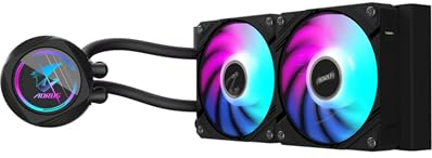 AORUS WATERFORCE II 240 - Enfriador líquido para CPU, radiador de 240 mm con 2 ventiladores ARGB de bajo ruido de 120 mm, compatible con Intel LGA1851, LGA1700 y AMD AM5 (GP-AORUS WATERFORCE II 240)