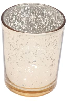 Goldene Teelichthalter aus Glas 2 Stück für Tischdekoration