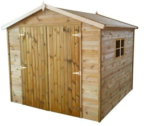 Wood & Play Geräteschuppen Helena - Stabil und langlebig - Aus Holz - Universell einsetzbar - Leicht zu montieren - Einfacher Zugang - Sehr geräumig - 220 x 213 cm