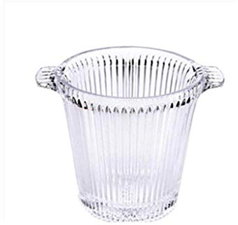 sjdoPulse Seau À Glace en Cristal - Grand Seau À Glace en Verre De 5 L, Baril De Seau À Glace Sculpté De Belle Forme, Adapté Aux Bars Et Aux Familles