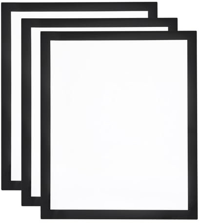 QUARKZMAN 3 Stück A4 Magnetrahmen, Info-Rahmen Selbstklebend Aufklappbarer Magnetrahmen mit Magnetverschluss, Bilderrahmen für Dokumente, Poster, Hinweise,Schwarz (31.5 x 25cm)