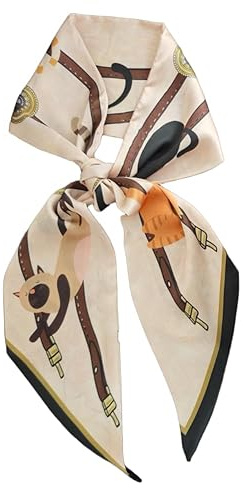 GIMIRO Satin Seidenschal 148 x 13,5 cm Krawatte Double Layer Bund für Blazer, Mantel, Kleid