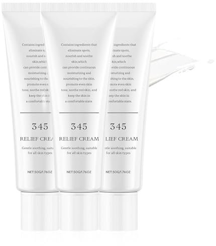 Relief Cream - Feuchtigkeitscreme für das Gesicht bei Akne und fettiger Haut - Beruhigend, feuchtigkeitsspendend - Hautpflege - Salbencreme,Vegan - 50ml (3, Stück)