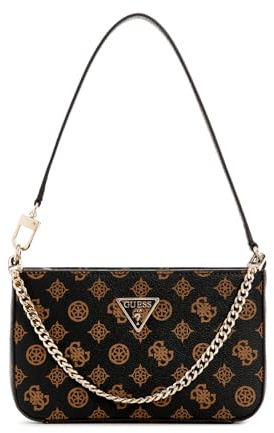 GUESS Noelle Mini Top Zip Shoulder Bag Mocha Logo