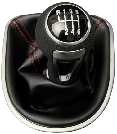 Pomo de palanca de cambios de 6 velocidades de piel sintética para Seat Leon II Toledo III Altea XL 2005-2012