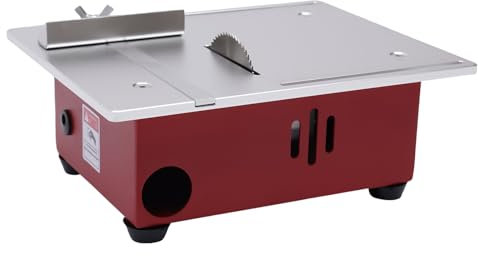 Minisierra de mesa circular de 96 W, multifunción, 9500 rpm, sierra de mesa de precisión, grosor máximo de corte de 14 mm, para manualidades y pequeños proyectos de corte