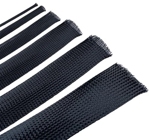 CYMMIYT Guaina per Cavi Elettrici 1/3,0 Metri Guaina Isolante Nera for Cavi di Protezione, Guaina for Cavi, Guaina Divisa, Larghezza 12/20/30 mm, Filo espandibile(4 mm,3.0 mters)