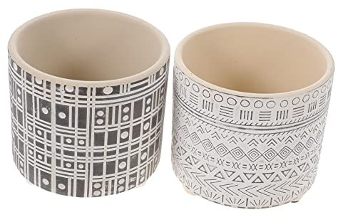 Toddmomy 2pcs Small Ceramic Flower Pots Succulent Planters Indoor Garden Troughs