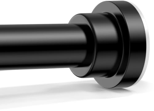 QINGYUN Schwarz Teleskopstange 79-126cm Gardinenstange Ohne Bohren | Gardinenstange Zum Klemmen, Wandschonend, 2.2 cm Durchmesser, Gummierte Anti-Rutsch-Basis, Rostbeständig, Vielseitig