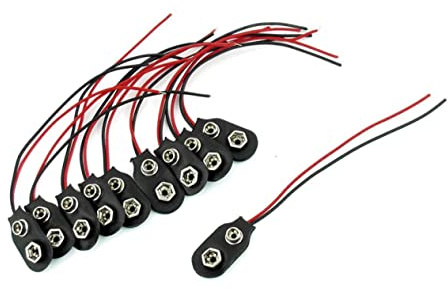 Artibetter 10pezzi Connettore Per Batteria Da Tipo Cavo Nero Cavo Materiale Plastica e Metallo Design Scatto Per Alimentare Led o Altri Dispositivi