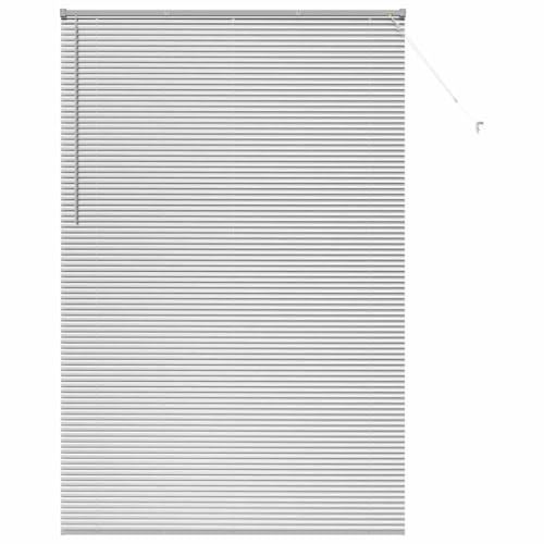 vidaXL Persiana para Ventana con Cortinas Manual Plateado Aluminio, Cortinas Modernas para Sala, Ajustables, Resistentes, Verticales para la Privacidad y Decoración del Hogar