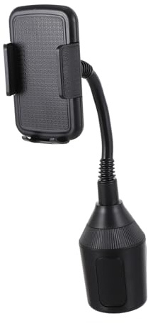 Operitacx Soporte para Tablet Ajustable para Coche con Base Estable Compatible con Portavasos Estándar y Brazo Telescópico para Navegación y Llamadas Manos Libres